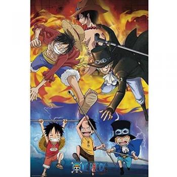 ABYstyle One Piece Ace Sabo Luffy Mujer Póster Multicolor, Papel,