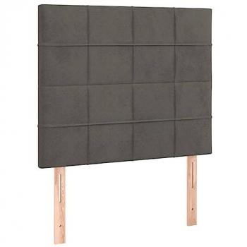 Cabecero con luces LED terciopelo gris oscuro 80x5x118/128 cm