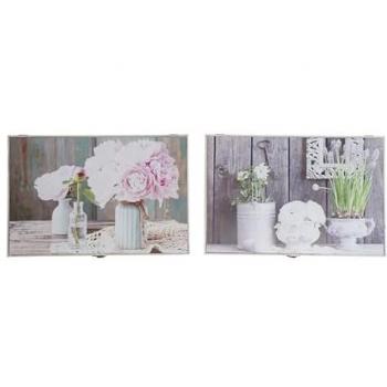 Armario de llaves DKD Home Decor, Madera MDF, Gris, 2 Unidades, 46,5 x 6 x 31,5 cm