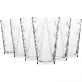 Vasos Altos Nora - 325ml - Pack de 6 - Cristal Transparente, Elegante y Duradero, Apto para Lavavajillas