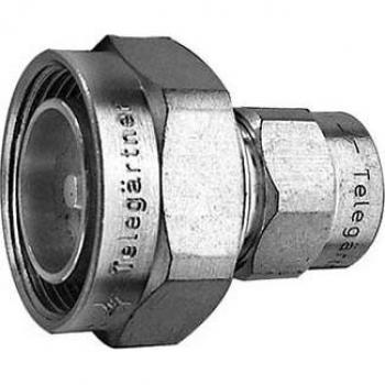Adaptador Coaxial Telegartner 7/16 Macho a N Macho 50Ω, Recto, Bronce Blanco, 6GHz