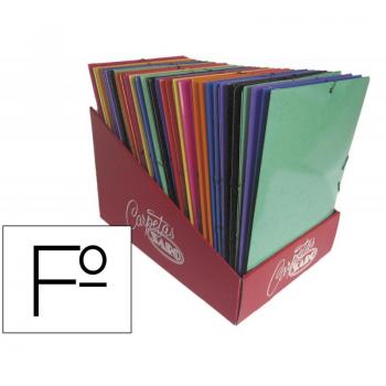 Carpeta con gomas y solapas tamaño folio de cartón en colores surtidos