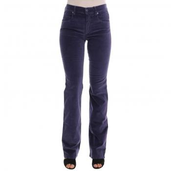 Ermanno Scervino Women Purple Corduroy Stretch Bootcut Pants - W26