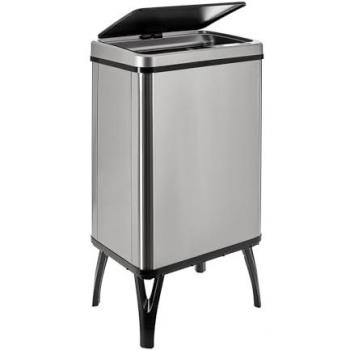Cubo de Basura Inteligente Wellhome 40L - Apertura Automática y Contacto Manual - Color Gris - Dimensiones 35,5x26x71,5 cm