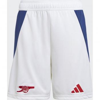 Arsenal adidas Home Shorts 2024-25 - Kids, White, Size: 7-8 Years, Male, Waist: 22