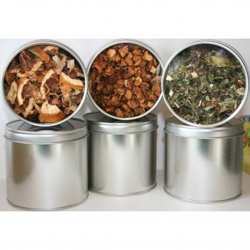TEEVERLIEBT 6 Set enlatado de té y especias Silver | Almacenamiento práctico para té y especias - con vista Lid | Contenedor de té durante aprox. 100 g de té suelto | 6 piezas