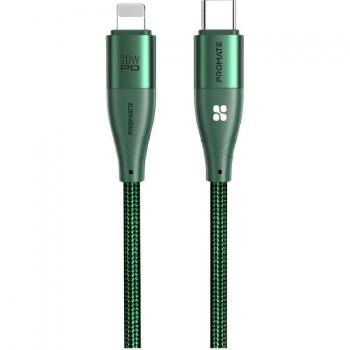 Promate Icord Cable USB-C a Lighting 20W Trenzado 1.2m Verde