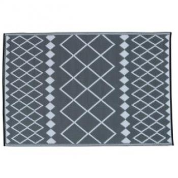 Alfombra de exterior e interior gris reciclada 180 x 120 cm