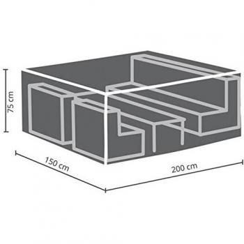 Funda de exterior Perel para juego de jardín, gris, rectangular, 200 cm x 150 cm x 75 cm