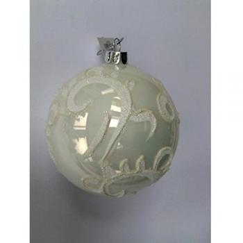 Bolas de Navidad/Bolas de cristal blanco 10 cm