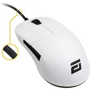 ENDGAME GEAR XM1 Ratón para Juegos con Cable-Sensor óptico PWM3389-50:16.000 dpi -5 Botones Interruptores Omron 50M < 1 ms de Tiempo - Ligero Ergonómico USB–Blanco