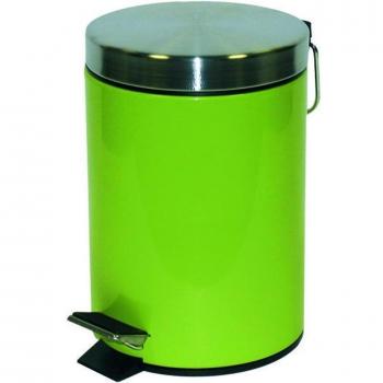 MSV MS249 - Cubo de basura con pedal metálico, 5 l, color verde