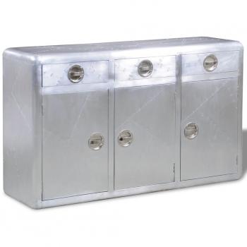 Aparador Aviador Vintage de Aluminio con 3 Cajones