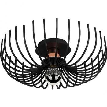 Lámpara de techo metálica Aspendos - Diámetro 36 cm, color negro, altura 12 cm