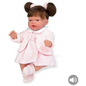 Muñeca Bebé Elegance Hanne Rosa con Mecanismo de Risa, 28cm - Modelo 60249