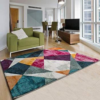 UNIVERSAL Alfombra geométrica Pandora Formas Multicolor, 100% Polipropileno, 120 x 170 cm