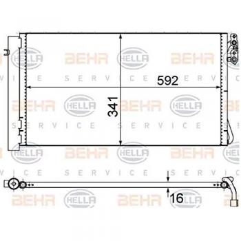 BEHR HELLA SERVICE 8FC 351 302-624 Condensador, aire acondicionado