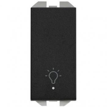 Simon 270 Pulsador grabado luz luminoso 10A estrecho negro mate