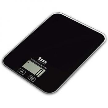 TM Electron TMPBS026 Báscula de Cocina 5 kg. Negra, Cristal