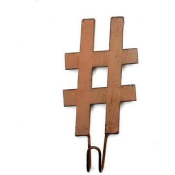 SuperStudio Lo + deModa Rust Pad Perchero Decorativo, Metal, Cobre, 13 x 24.5 x 0.24 cm