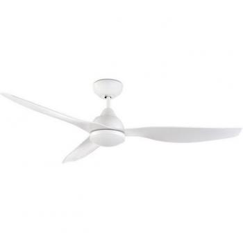 Ventilador de Techo Nepal LED 14.5W, IP20, 3000K, Acero Opal, Blanco Brillo, 950lm, Ø34.7cm