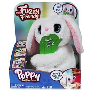 My Fuzzy Friends - Poppy Bunny, Peluche de Conejo Blanco Interactivo con Muchas reacciones, Sonido y