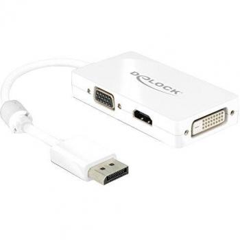 DeLOCK 62655 Adapter DisplayPort auf VGA HDMI DVI 0.16 m weiß gold