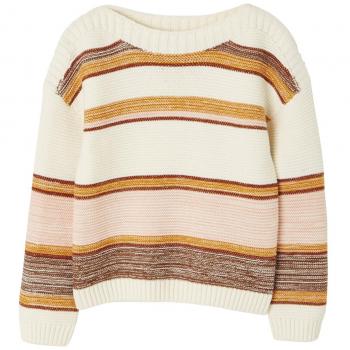 VERTBAUDET Jersey niña de Punto fantasía Naranja Medio a Rayas 2-3 Anos, 94CM