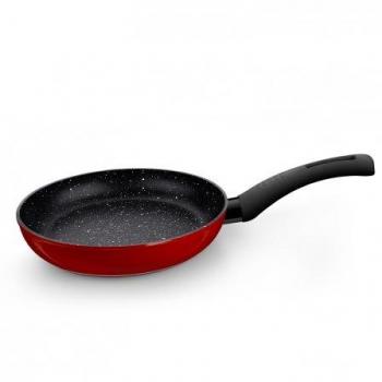 BRA Titanio NONSTICK-Sartén Aluminio Forjado 24cm, Antiadherente tricapa sin PFOA, Apta para Todo Tipo de Cocina e inducción, roja, Negro/Rojo