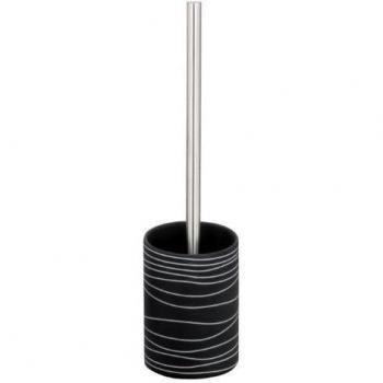 Zeller 18253 - Escobilla para baño con soporte de cerámica, 9,5 x 34, color negro