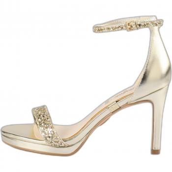 Buffalo Monroe 2 Women's High-Heel Sandals with Decorative Stones, Gold