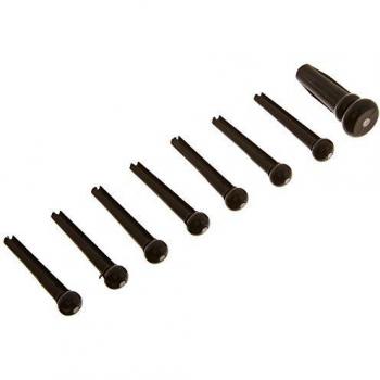 Fender Acoustic Bridge Pin Set, Black with White Dot (7) - Guitar Replacement Parts