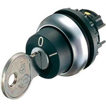 Eaton M22-WRS-MS2 Key Switch, 2 Positions Latching, Black Front Ring (PVC), IP66 Rating, 1 pc