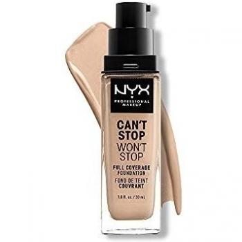 NYX Professional Makeup Can't Stop Won't Stop Full Coverage Foundation, Shade: Light Ivory, 30 ml, Long Lasting, Waterproof, Vegan Formula, Matte Finish