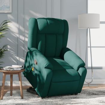 Silla de Masaje Reclinable Alzapersona en Tela Verde Oscura