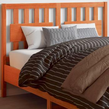 Cabecero de cama de madera maciza de pino marrón cera 135 cm vidaXL