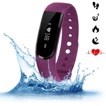 Surwin HR Pulsómetro Monitor de frecuencia Pulsera de fitness con Control musical Bluetooth 4.0 Pulsera de actividad, monitor de ritmo cardíaco para iPhone