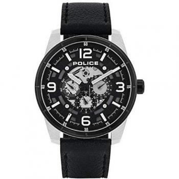 Police Unisex Analog-Digital Automatic Watch with Leather Strap PL15663JSTB.02