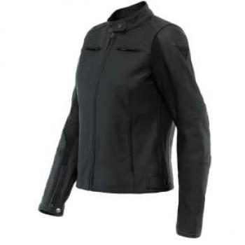 Chaqueta de Moto Dainese Razon 2 Lady - Diseño Elegante, Chaqueta de cuero para motocicleta para damas - Negro (44)