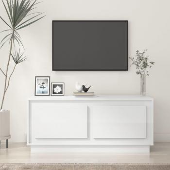 Mesa de centro madera contrachapada 102x50x44 cm blanco brillo vidaXL