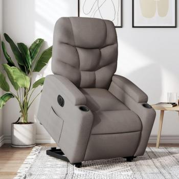 Sillón reclinable eléctrico Dove en tela gris taupe