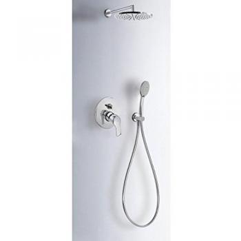 Tres Griferia - Kit De Ducha Monomando Empotrado Con Cierre Y Regulación De Caudal. · Cuerpo Empotrado Incluido · Ducha Fija Ø 225 Mm. Con Rótula.