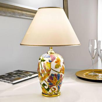 Lámpara de mesa Damasco, oro 24 quilates, Ø 40 cm