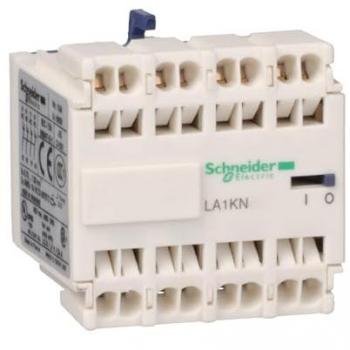 Contacto auxiliar Schneider Electric LA1K, montaje frontal, terminal de bornes de resorte, 1NC + 3NO, 600 Vac, 10 A