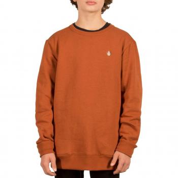 Volcom Single Stone Crew Sudadera, Niños, Marrón