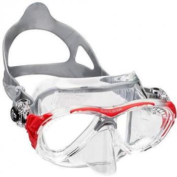 Cressi Eyes Evolution Crystal - Gafas de Buceo Transparente Clear/Rot Talla:Medium