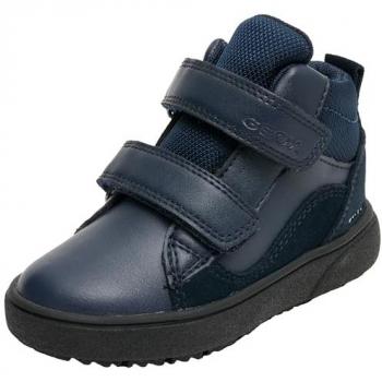 Zapatillas deportivas infantiles Geox J Theleven de caña alta con cierre autoadherente, color azul marino