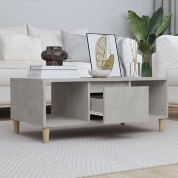 Mesa de centro madera contrachapada 90x50x36,5 cm Blanco y Negro brillante, Mesita de Salón o Comedor o Auxiliar, Mesa de Café Meuble Salón, Gris hormigón