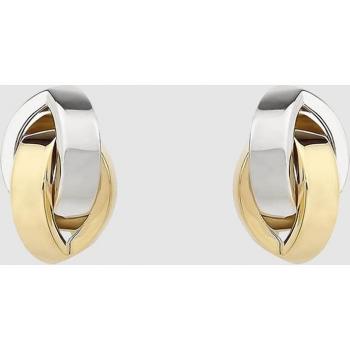Pendientes de cierre omega de oro bicolor