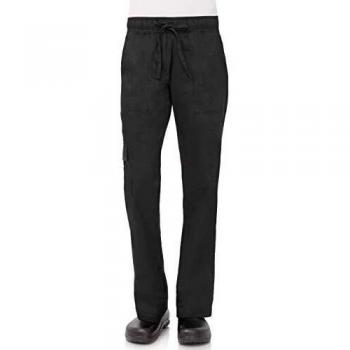 Chef Works A431-L - Pantalones de Chef ejecutivos para Mujer, Color Negro